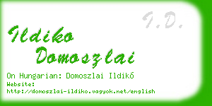 ildiko domoszlai business card